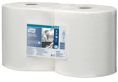 Tork Heavy-Duty Combi Rol Poetspapier W1/W2, 1-Laags, 2rol/pak