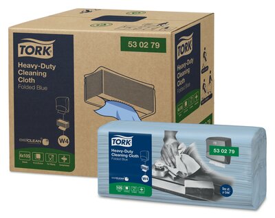 Tork Heavy-Duty Reinigingsdoek Xl Handy Box 1-Laags Blauw W4, 4x105st, 420st/doos 