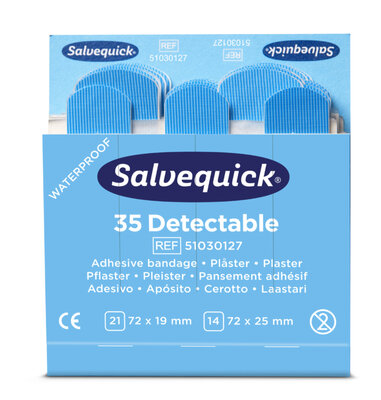 Cederroth Salvequick Blue Detectable pleisters 6x35 stuks