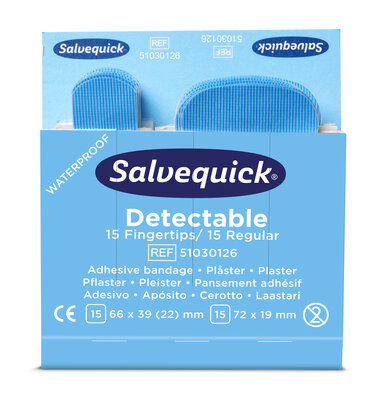 Cederroth Salvequick Blue Detectable Pleisters Vingertop/Normaal 6x30 stuks
