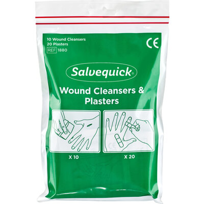 Cederroth 20 Pleisters en 10 wondreiniger 