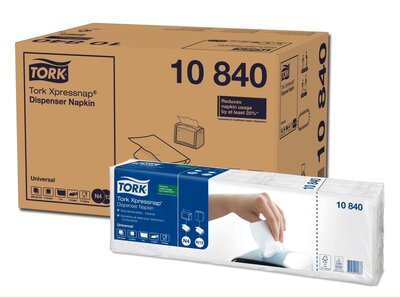 Tork Xpressnap® dispenserservet Universal N4 1-laags wit ¼-vouw 33x22cm 8x1.125st, 9.000st/doos