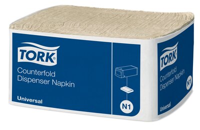 Tork Dispenserservet Counterfold Universal 1-Laags Naturel 31X32Cm N1 24x300st, 7.200st/doos