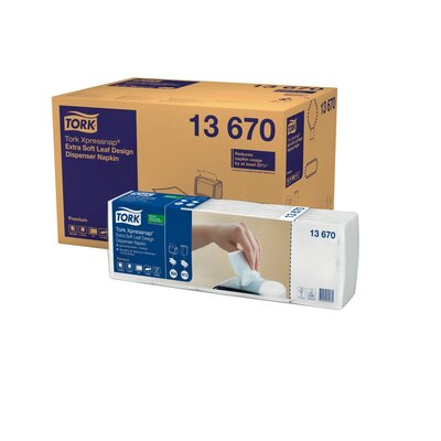 Tork Xpressnap Extra Zachte Dispenserservet Premium N4 2-Laags Wit 22X36cm 8x500st, 4.000st/doos