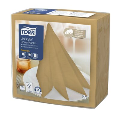 Tork LinStyle Premium Servet  biscuit 1/4 vouw 1-laags, 12x50st, 600st/doos