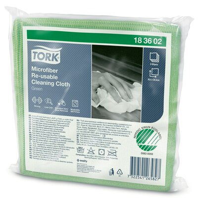 Tork Microvezel Herbruikbare Reinigingsdoek, groen, 8x6 stuks/ pak