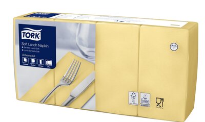 Tork Soft Lunchservet  3-Laags Champagne 1/8 vouw, 10x150st, 1.500st/doos