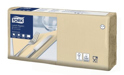 Tork Lunchservet  2-Laags Zand 1/4 vouw, 10x200st, 2.000st/doos