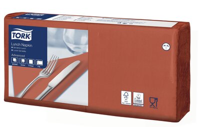 Tork Lunchservet  2-Laags Terracotta 1/4 vouw, 10x200st, 2.000st/doos