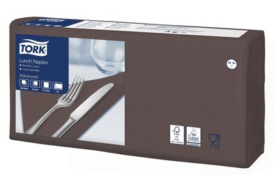 Tork Lunchservet  2-Laags Bruin 1/4 vouw, 10x200st, 2.000st/doos