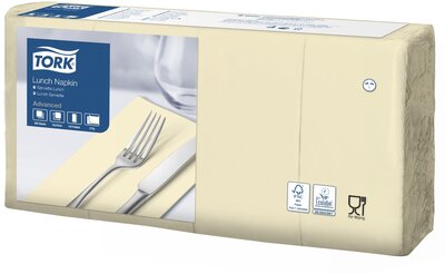 Tork Lunchservet  2-Laags Champagne 1/8 vouw, 10x200st, 2.000st/doos