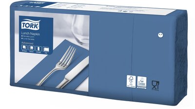 Tork Lunchservet  2-Laags Donkerblauw 1/8 vouw, 10x200st, 2.000st/doos