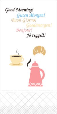 Tork Gedecoreerde  lunchservetten Good Morning 2-laags 1/8 vouw, 10x200st, 2.000st/doos