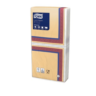 Tork  Lunchservetten Cuisine 1-Laags 1/4 vouw, 8x400st, 3.200st/doos