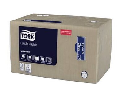 Tork Lunchservetten Naturel 1-Laags 1/4 vouw, 8x500st, 4.000st/doos