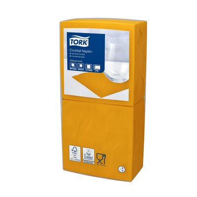 Tork Cocktailservet  2-Laags Oranje 1/4 vouw, 12x200st, 2.400st/doos