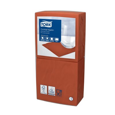 Tork Cocktailservet  2-Laags Terrecotta 1/4 vouw, 12x200st, 2.400st/doos
