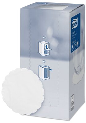 Tork Onderzetter 8-laags Wit geschulpt, 12x250st, 3.000st/doos