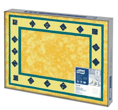 Tork Placemat Palazzo Blue 1-Laags Velformaat 42x30, 5x500st, 2.500st/doos