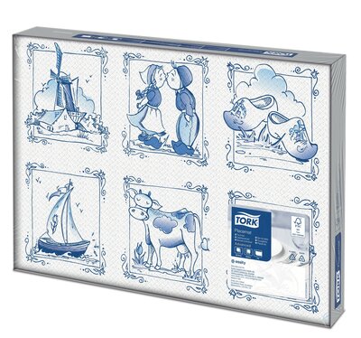 Tork Placemat Delft-ware 1-Laags Velformaat 42x30, 5x500st, 2.500st/doos
