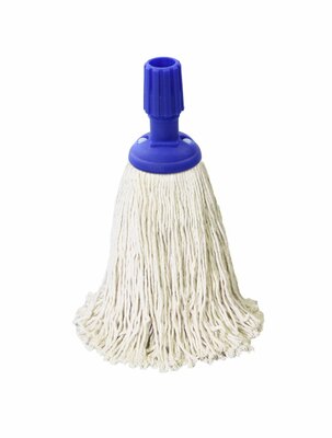 Minimop katoen 250 gram standaard steelverbinding Blauw