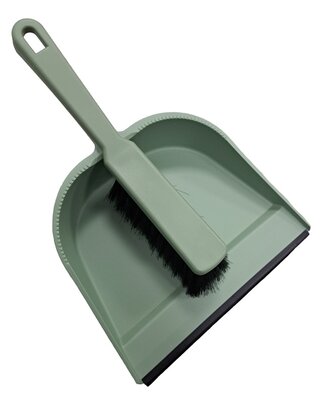 Handveger en stofblik kunststof met rubber strip Groen