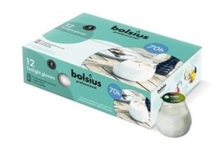 Bolsius Terraskaarsen Twilight Transparant  ds. 12 stuks - 70 uur