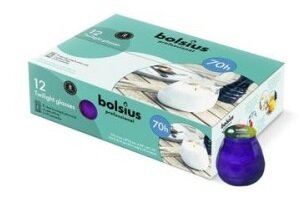Bolsius Terraskaarsen Twilight Paars  ds. 12 stuks - 70 uur