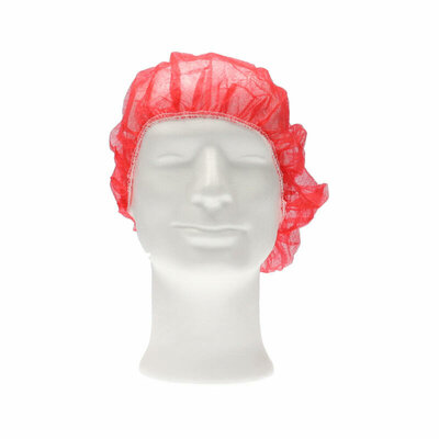 CMT haarnet (bouffant cap) pp non woven Rood X-Large (ca 58cm) 100st/zak, 1000st/doos