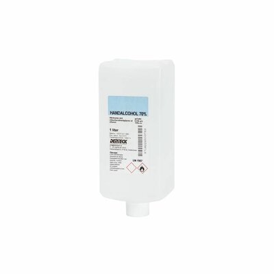 Denteck Handalcohol 70% dun 12x1lt. (voor elleboog dispenser)