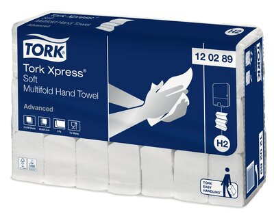 Tork Xpress Zachte Multifold Handdoek Advanced H2 2-laags Wit 3780 vellen (21 x 180)