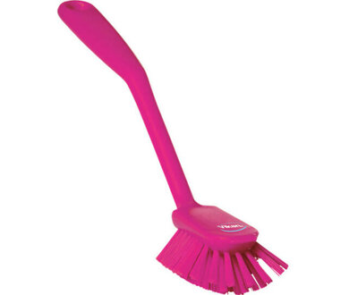 Vikan Medium Vaatborstel Met Schraabrand 280mm Roze