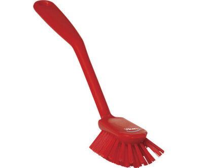 Vikan Medium Vaatborstel Met Schraabrand 280mm Rood