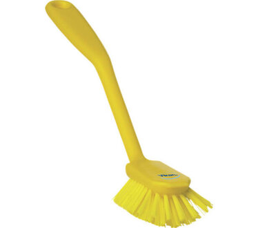 Vikan Medium Vaatborstel Met Schraabrand 280mm Geel