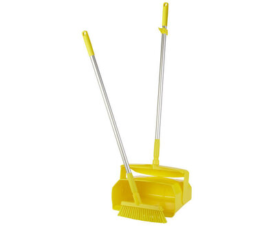 Vikan Afsluitbare Stoffer en Blik Met Bezem 350mm Geel