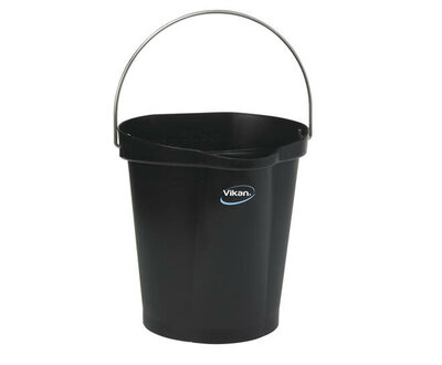 Vikan 12L Emmer Met Schenktuit En Maatverdeling Zwart
