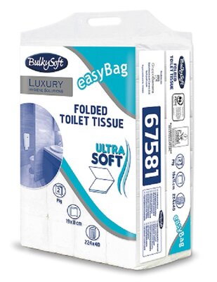 BulkySoft Bulkpack Toiletpapier velletjes 2 lgs. ds. 224x40vel. (8960st.) 
