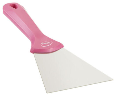 Vikan RVS Handschraper Breed 100mm Roze