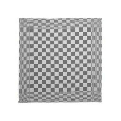Theedoeken geblokt ZWART, 70x70cm pak 1x6 stuks