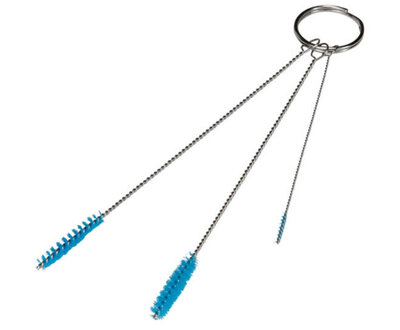 Vikan Zachte Reinigingsset Met 3 Borstels Ø2, Ø5 en Ø6mm, 150mm Blauw