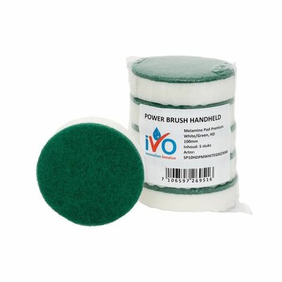 iVo Toppad Power Brush Melamine Premium Wit/Groen 100mm