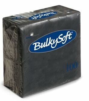 Bulkysoft servetten 2lgs 24x24cm, doos 2000 stuks - Zwart
