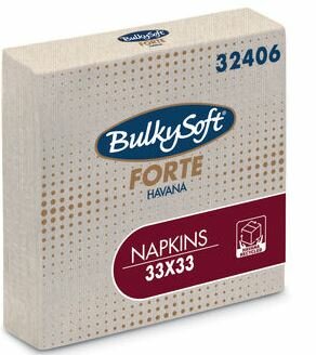 Bulkysoft servetten 2lgs 33x33cm, doos 2000 stuks - Havana