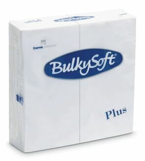 Bulkysoft servetten 2lgs 38x38cm plus, doos 800 stuks - 1/8 vouw Wit 