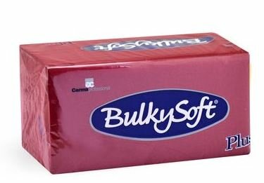 Bulkysoft servetten 2lgs 38x38cm plus, doos 800 stuks - 1/8 vouw Bordeaux