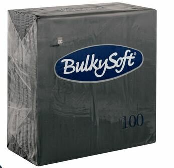 Bulkysoft servetten 2lgs 40x40cm plus, doos 2000 stuks - Zwart
