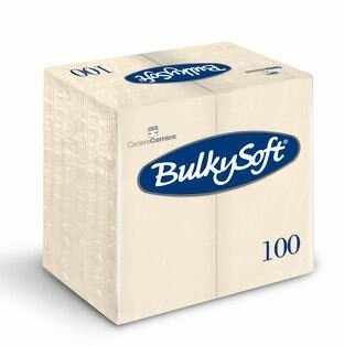 Bulkysoft servetten 2lgs 40x40cm plus, doos 2000 stuks - 1/8 vouw Crème