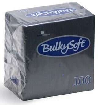 Bulkysoft servetten 3lgs 40x40cm, doos 1000 stuks - Zwart