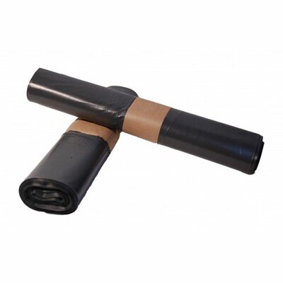 LDPE Afvalzakken 90x125cm T60 Zwart, ds. 10 rol x10 stuks