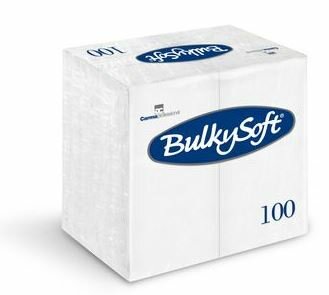 Bulkysoft servetten 3lgs 40x40cm, doos 1000 stuks - 1/8 Vouw Wit
